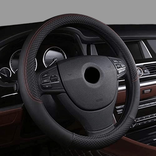Dubkart PU Leather Universal Car Steering Wheel Cover 15 inches