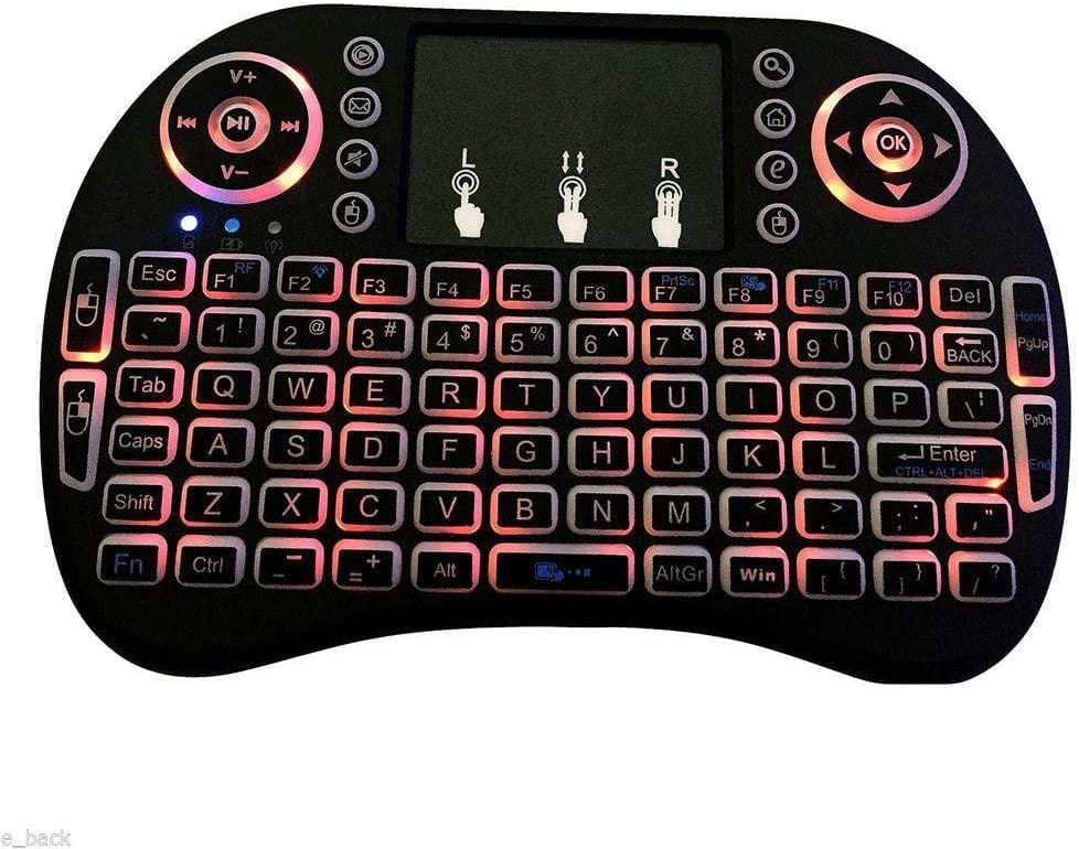 Dubkart Remote Controls Mini Backlit Wireless Touchpad Keyboard 2.4G Ghz Air Mouse