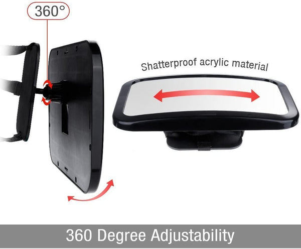 Dubkart Safety gear 360 Degree Baby Safety Car Rear View Adjustable Backseat Mirror