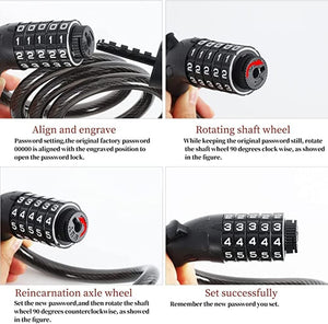 Dubkart Safety gear 5 Digit Bicycle Anti Theft Lock Cable