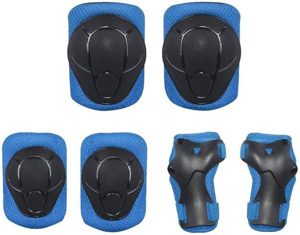 Dubkart Safety gear 7 PCS Kids Skateboard Cycling Safety Gear Helmet Set (Blue)