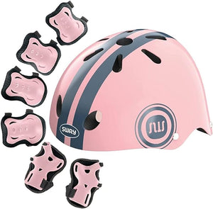 Dubkart Safety gear DUBKART Bike Helmet 7 in 1 for Kids and Pads Set Adjustable Kids Bike Knee Pads Elbow Pads Wrist Guards for Scooter Skateboard Roller Skating Cycling Helmet Kids