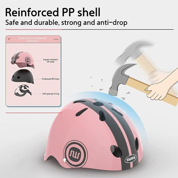 Dubkart Safety gear DUBKART Bike Helmet 7 in 1 for Kids and Pads Set Adjustable Kids Bike Knee Pads Elbow Pads Wrist Guards for Scooter Skateboard Roller Skating Cycling Helmet Kids