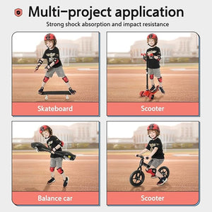 Dubkart Safety gear DUBKART Bike Helmet for Kids 7 in 1 Pads Set Adjustable Kids Bike Knee Pads Kids Helmet Pads Wrist Guards Adjustable Protective Gear Set Scooter Skateboard Skating Cycling