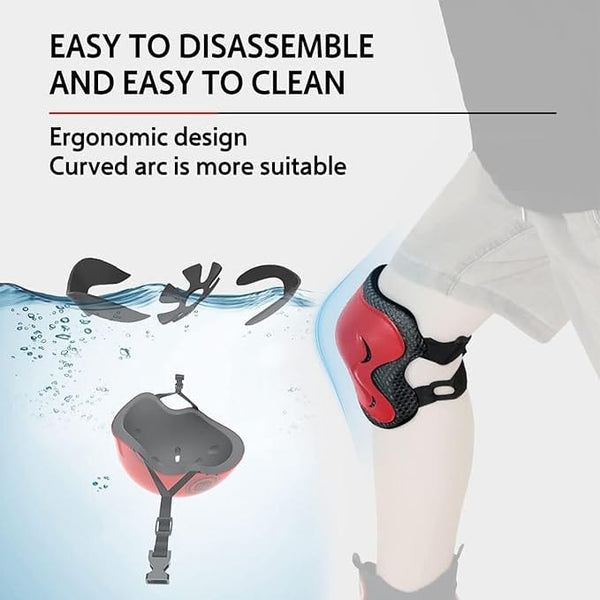 Dubkart Safety gear DUBKART Bike Helmet for Kids 7 in 1 Pads Set Adjustable Kids Bike Knee Pads Kids Helmet Pads Wrist Guards Adjustable Protective Gear Set Scooter Skateboard Skating Cycling