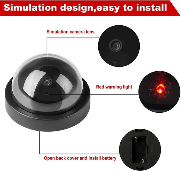 Dubkart Safety gear Dummy Fake CCTV Surveillance Dome Camera with LED Flash Light