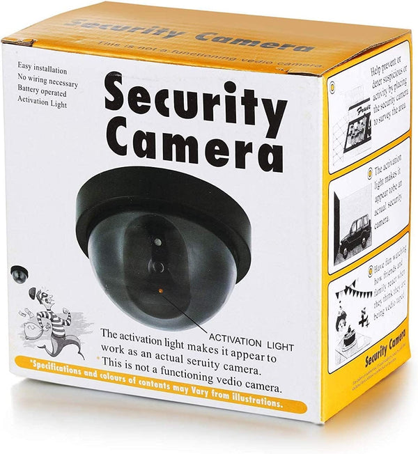 Dubkart Safety gear Dummy Fake CCTV Surveillance Dome Camera with LED Flash Light