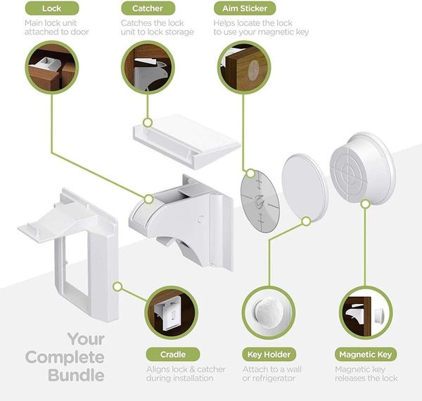 Dubkart Safety gear Magnetic Baby Proofing Child Safety Cabinet Locks No Screws or Drilling