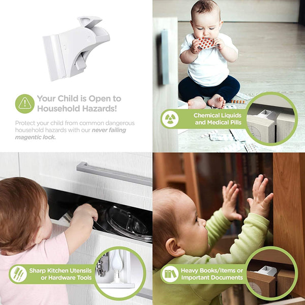 Dubkart Safety gear Magnetic Baby Proofing Child Safety Cabinet Locks No Screws or Drilling