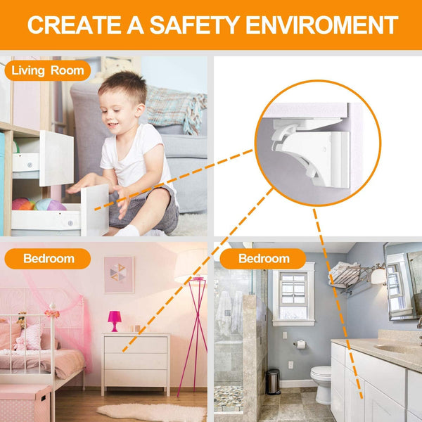 Dubkart Safety gear Magnetic Baby Proofing Child Safety Cabinet Locks No Screws or Drilling