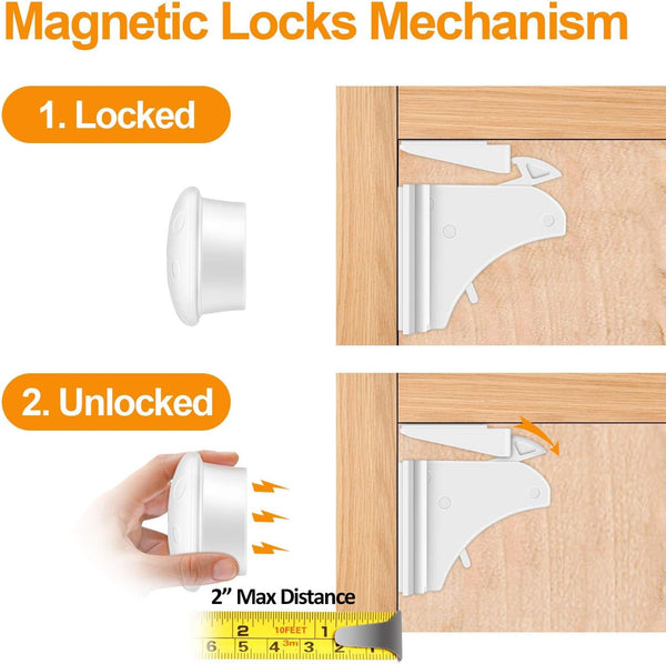Dubkart Safety gear Magnetic Baby Proofing Child Safety Cabinet Locks No Screws or Drilling