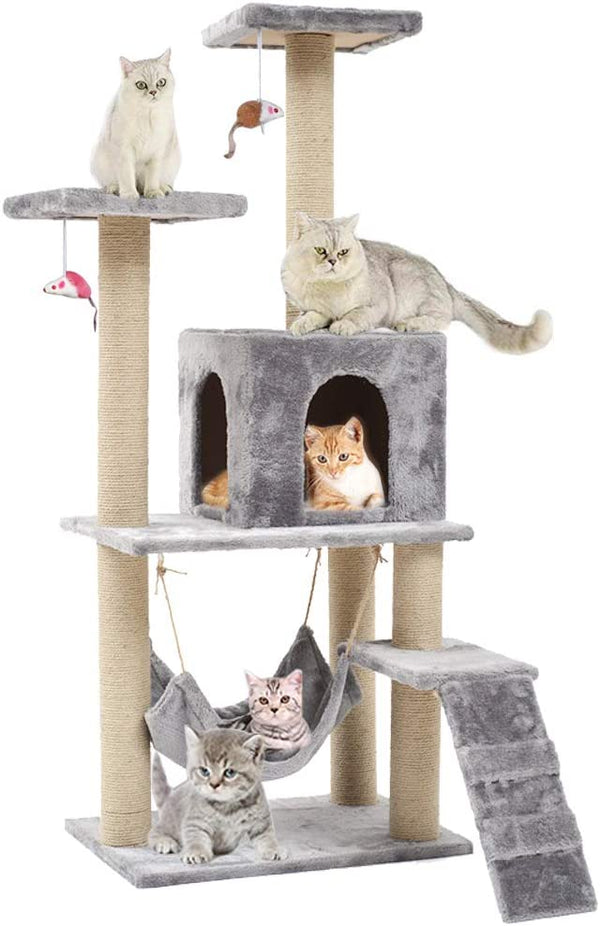 Dubkart Seemo Cat Tree Tower House Condo Scratcher 4.1ft