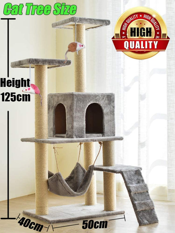 Dubkart Seemo Cat Tree Tower House Condo Scratcher 4.1ft