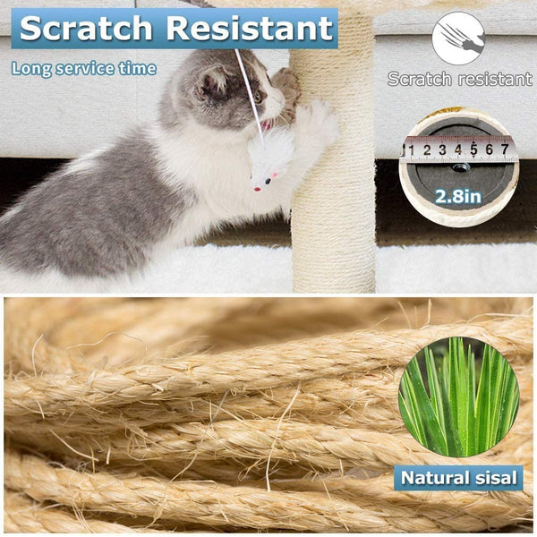 Dubkart Seemo Cat Tree Tower House Condo Scratcher 4.1ft
