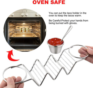 Dubkart Serving dishes 2 PCS Taco Tray with Dip and Salad Holder