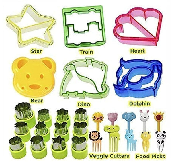 Dubkart Serving dishes 28 PCS Fun Bites Sandwich Vegetables Fruits Cheese Cutter Set for Kids