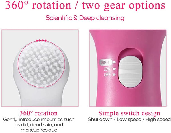 Dubkart Skin care 5in1 Beauty Care Face Deep Clean Facial Cleaner Massager Cleansing Brush