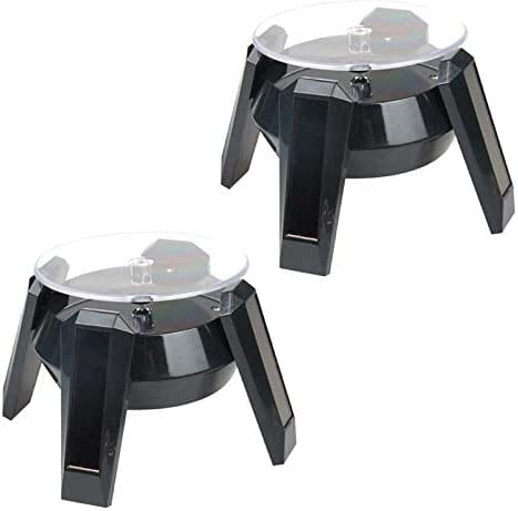 Dubkart Solar Powered Rotating Display Stand with LED Light for Jewelry Watches Phones