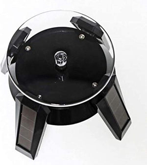 Dubkart Solar Powered Rotating Display Stand with LED Light for Jewelry Watches Phones
