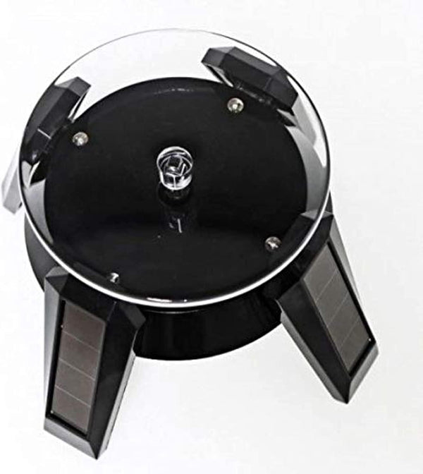 Dubkart Solar Powered Rotating Display Stand with LED Light for Jewelry Watches Phones