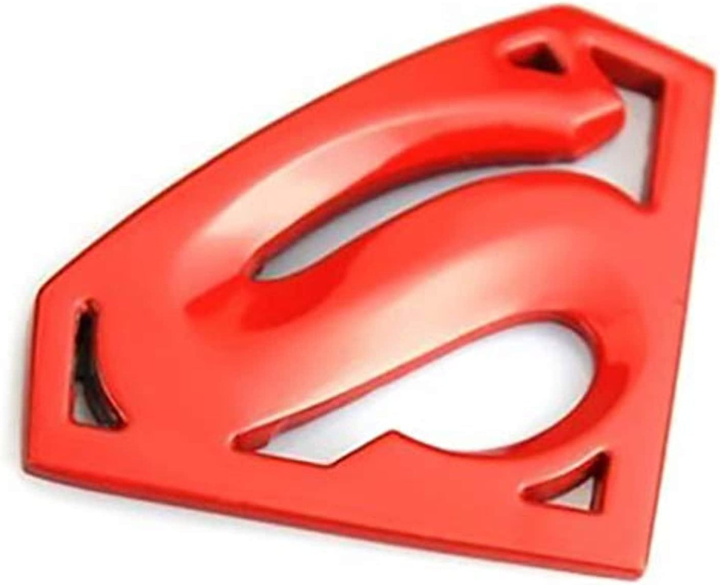 Dubkart Stickers Metallic Superman Logo Car Bike Sticker Emblem Decal (Red)