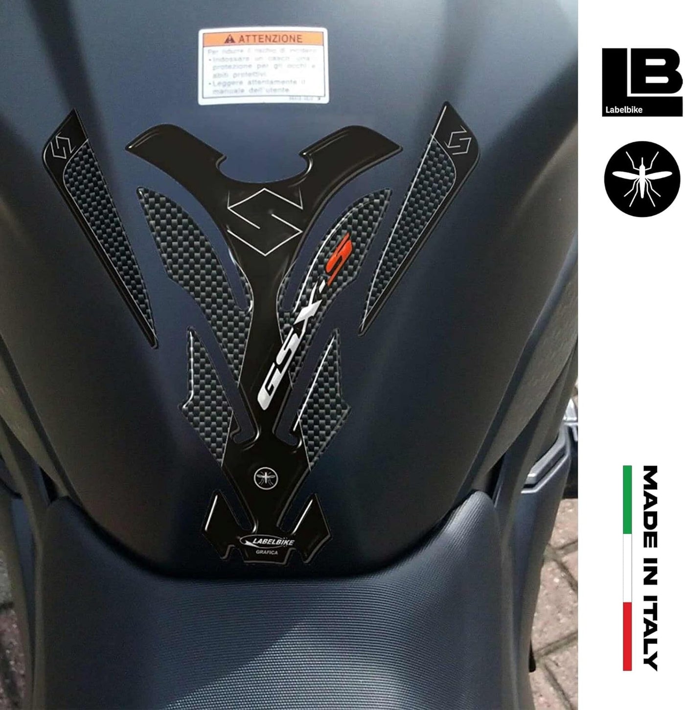 DubKart Suzuki GSX-S Motorcycle Bike Fuel Tank Pad Sticker 3D Decal