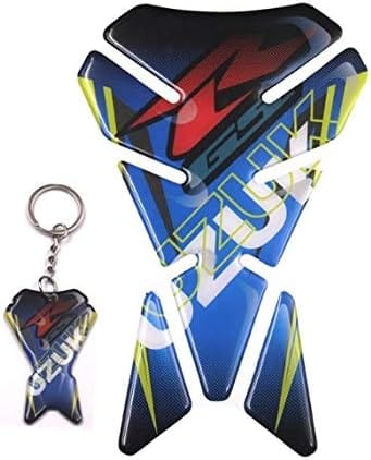DubKart Suzuki Motorcycle Bike Fuel Tank Pad Sticker 3D Decal with Key Chain
