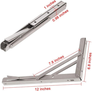Dubkart Tools and home improvement 2 PCS Folding Shelf Brackets 12” for Table Work Bench