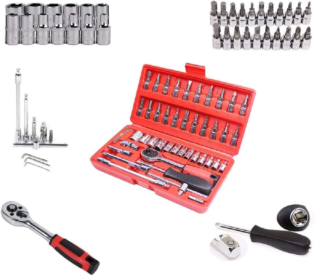 Dubkart Tools and home improvement 46 PCS Car Bike Repair Tool Socket Wrench Combination Set