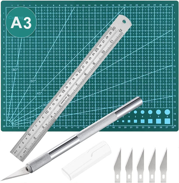 Dubkart Tools and home improvement A3 Size Self Healing Rotary Cutter Cutting Mat Paper Fabric 45x30cm (Green)