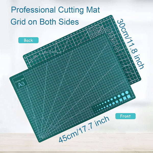 Dubkart Tools and home improvement A3 Size Self Healing Rotary Cutter Cutting Mat Paper Fabric 45x30cm (Green)