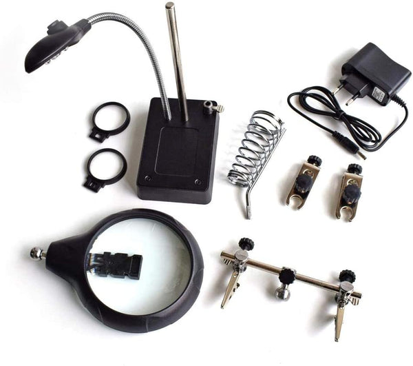 Dubkart Tools and home improvement Soldering Repair Tool Kit 5 LED Lights Magnifier & Stand