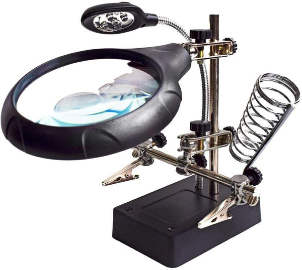 Dubkart Tools and home improvement Soldering Repair Tool Kit 5 LED Lights Magnifier & Stand