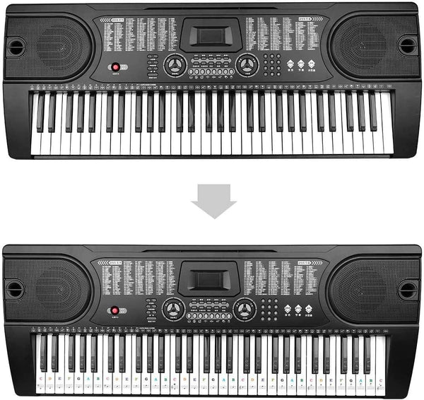 Dubkart Transparent Color Stickers Keyboard Piano 88/61/54/49