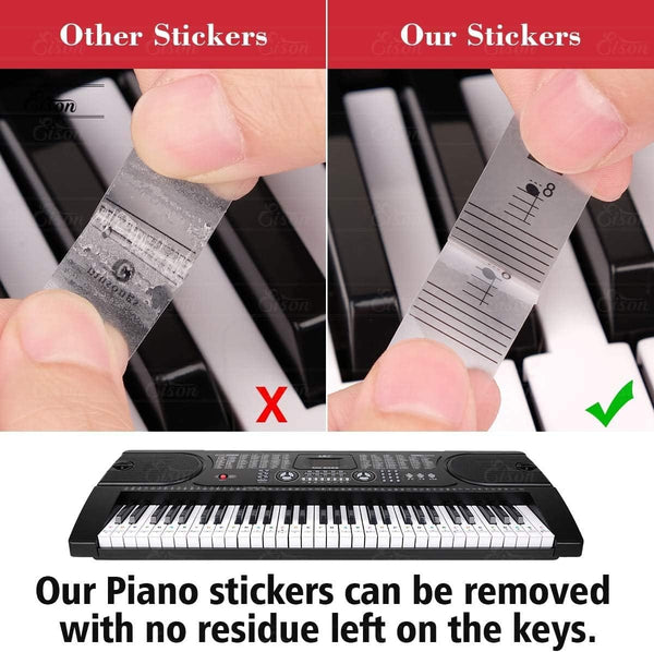 Dubkart Transparent Color Stickers Keyboard Piano 88/61/54/49