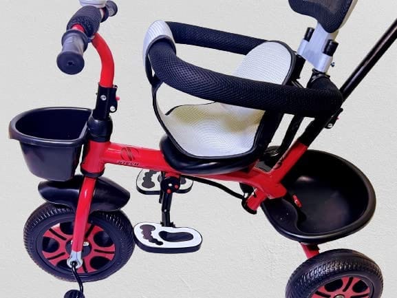 Dubkart Tricycle Baby Ride On Tricycle With Push Bar Age 1-6 Years (Red)