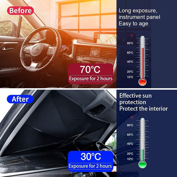 Dubkart Universal Car Windshield Sunshade Foldable Umbrella