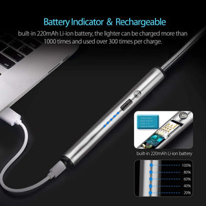 Dubkart USB Rechargeable Electric Flameless WindProof Arc Lighter with Flexible Neck