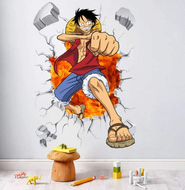 Dubkart Wall stickers Anime 3D Luffy Zoro One Piece Wall Sticker