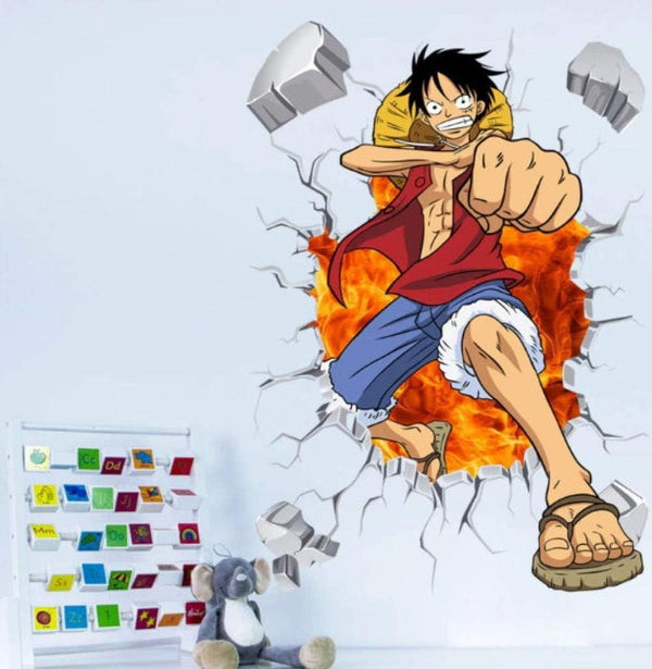 Dubkart Wall stickers Anime 3D Luffy Zoro One Piece Wall Sticker