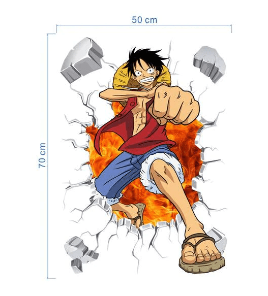 Dubkart Wall stickers Anime 3D Luffy Zoro One Piece Wall Sticker