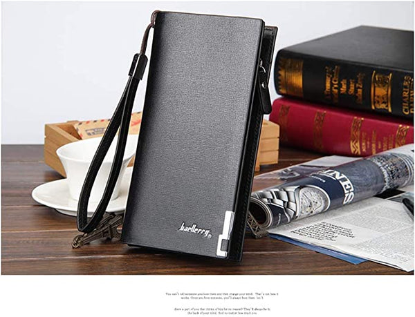 Dubkart Wallets Men's Long Paragraph Money Card Zipper Wallet Baellerry (Black)