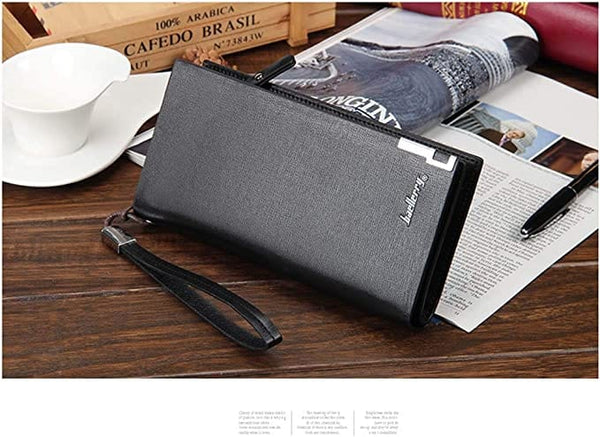Dubkart Wallets Men's Long Paragraph Money Card Zipper Wallet Baellerry (Black)