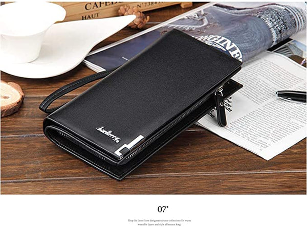 Dubkart Wallets Men's Long Paragraph Money Card Zipper Wallet Baellerry (Black)