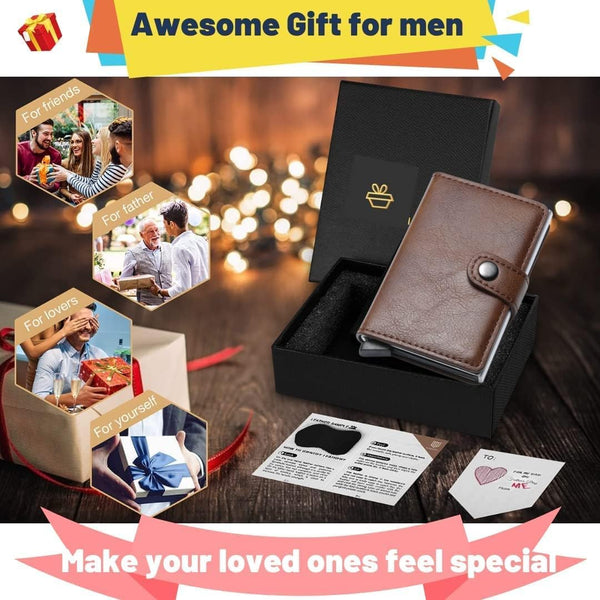 Dubkart Wallets Men's Slim Pop Up Money Card Wallet (Brown)