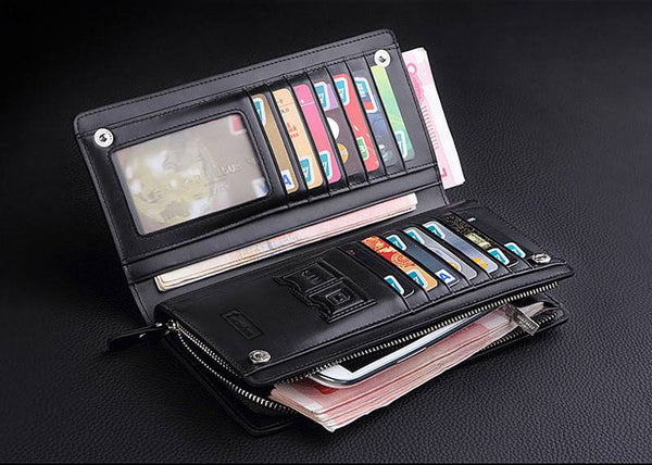 Dubkart Wallets Stylish Long Business Card Money Holder Wallet (Black)