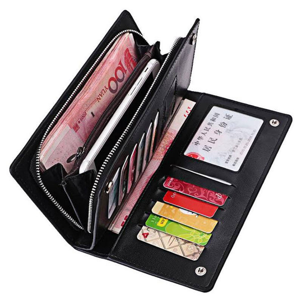 Dubkart Wallets Stylish Long Business Card Money Holder Wallet (Black)