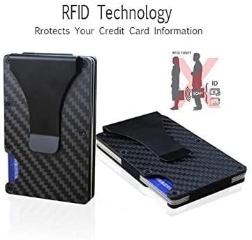 Dubkart Wallets Thin Metal RFID Wallet Blocking Card Money Wallet Carbon Fiber