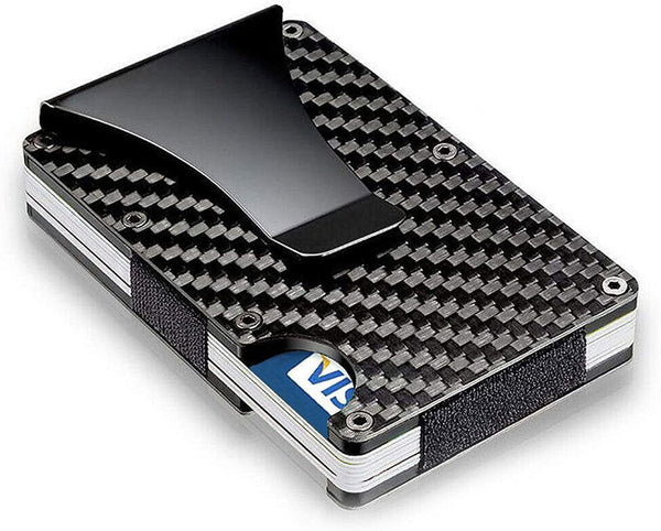 Dubkart Wallets Thin Metal RFID Wallet Blocking Card Money Wallet Carbon Fiber