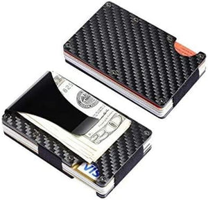 Dubkart Wallets Thin Metal RFID Wallet Blocking Card Money Wallet Carbon Fiber